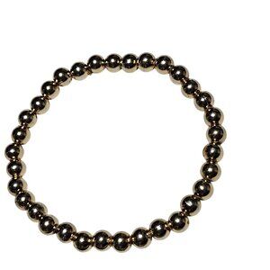 Elegant Gold Bead Stretch Bracelet Retro Minimalist Fashion Jewelry Women